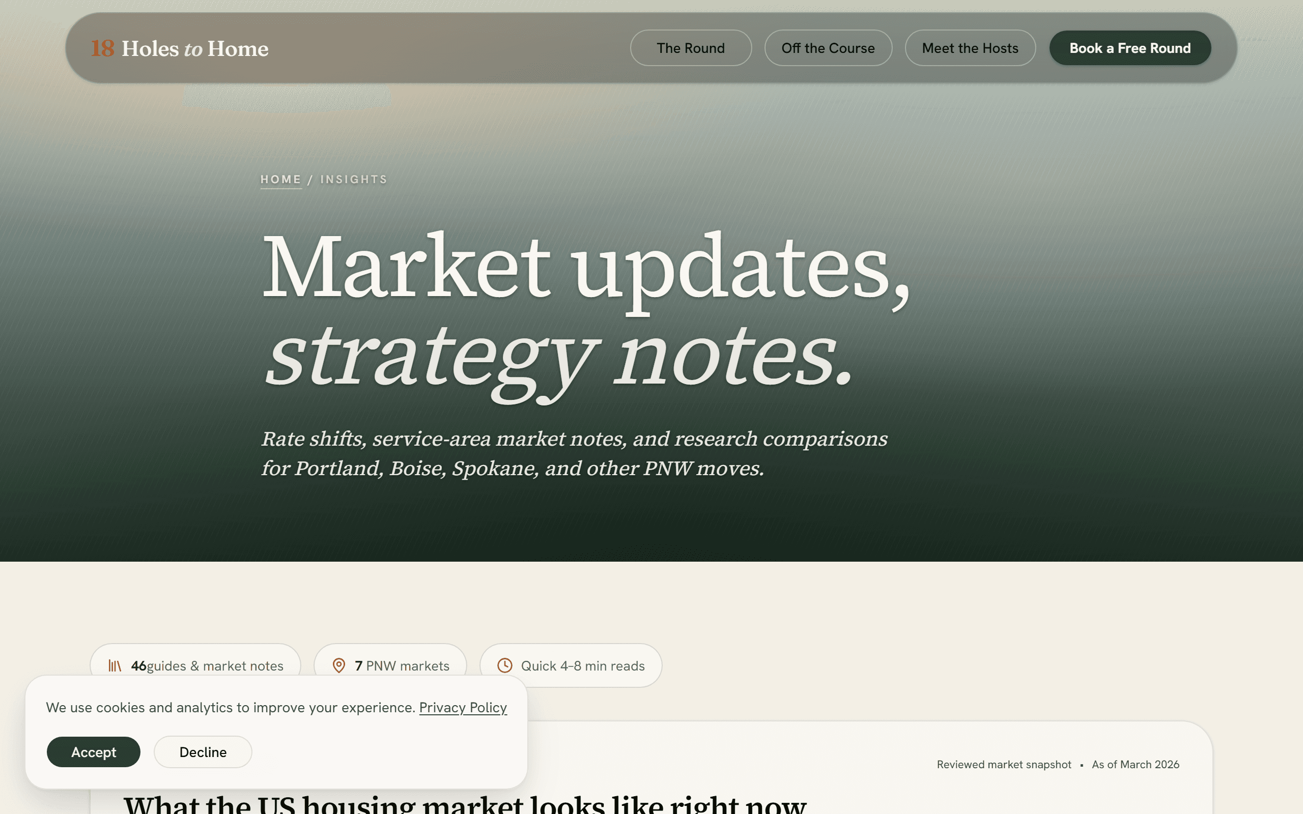 Insights library — 30+ buyer-intent articles indexed across the PNW
