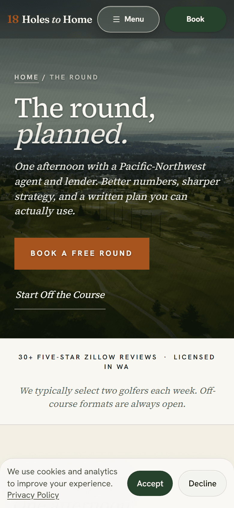 The Round explainer page — what a buyer actually receives from a strategy round